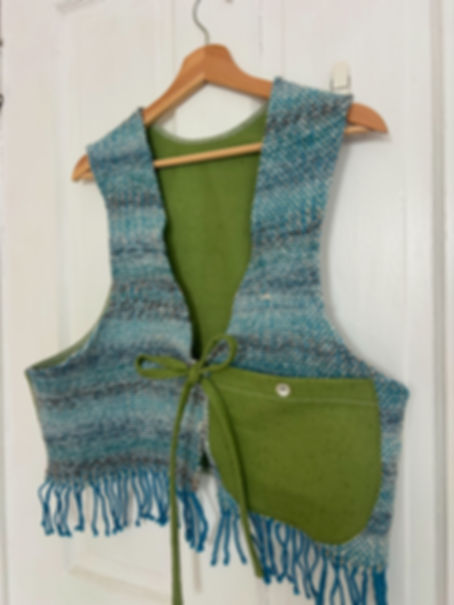 woven vest - blue