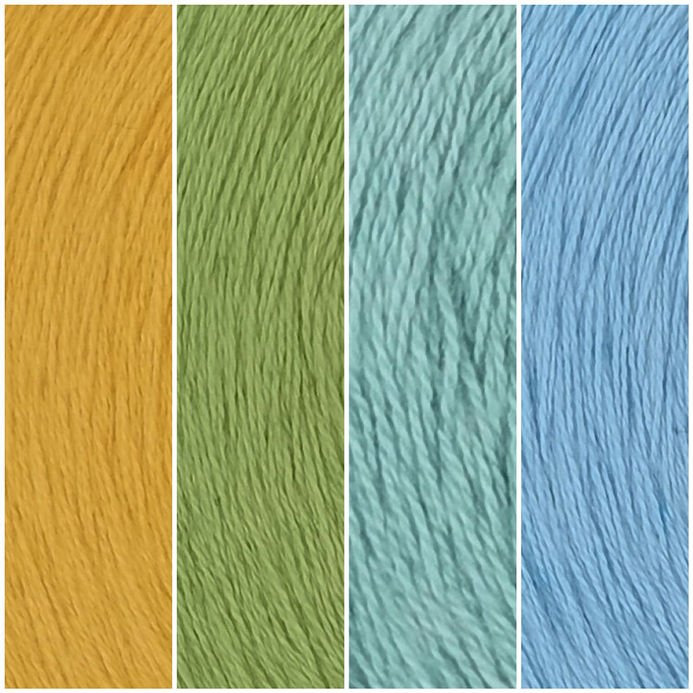 Yellow, green and blue colour chart