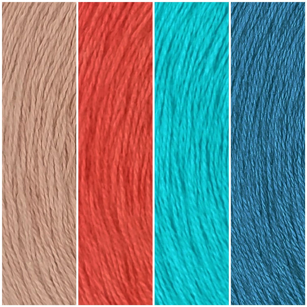 beige, orange, turquoise and blue colour chart