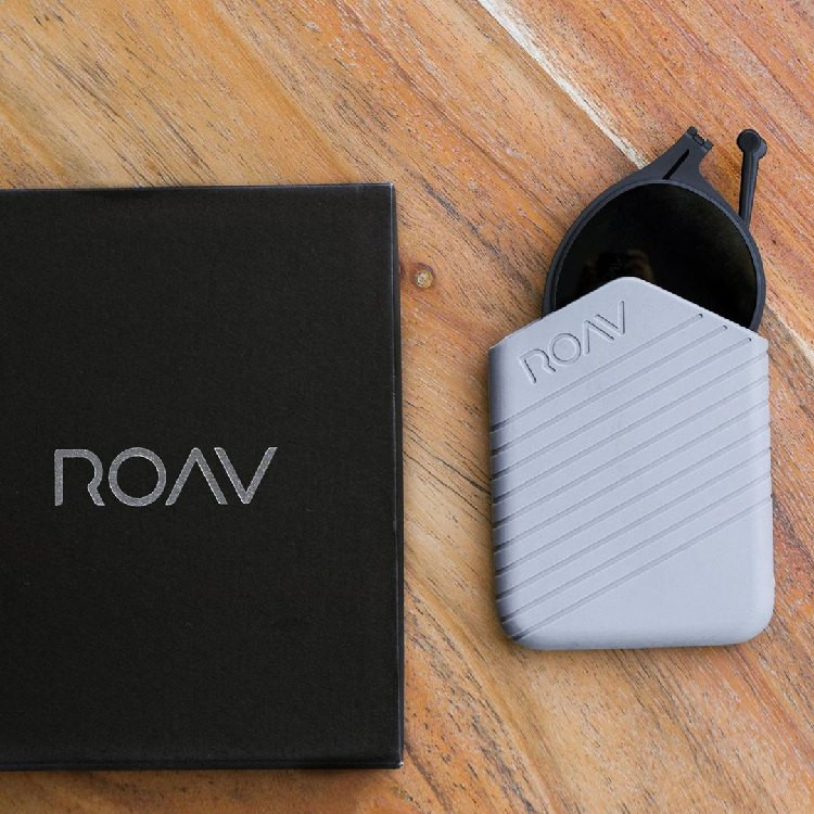 A ROAV Galaxy pouch and foldable sunglasses inside it