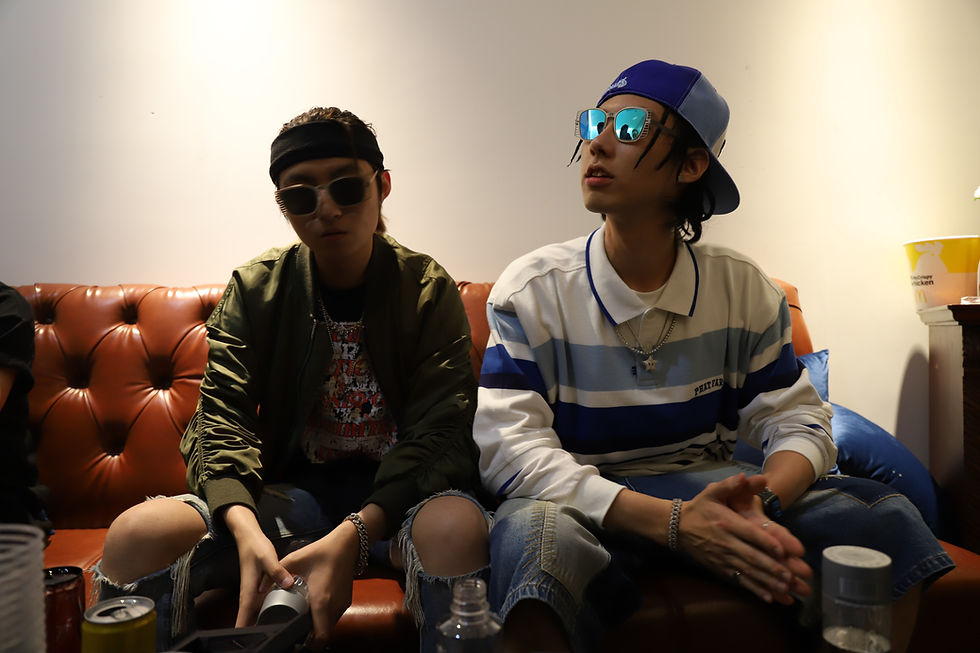 Two men wearing ROAV Galaxy sunglasses from different collections