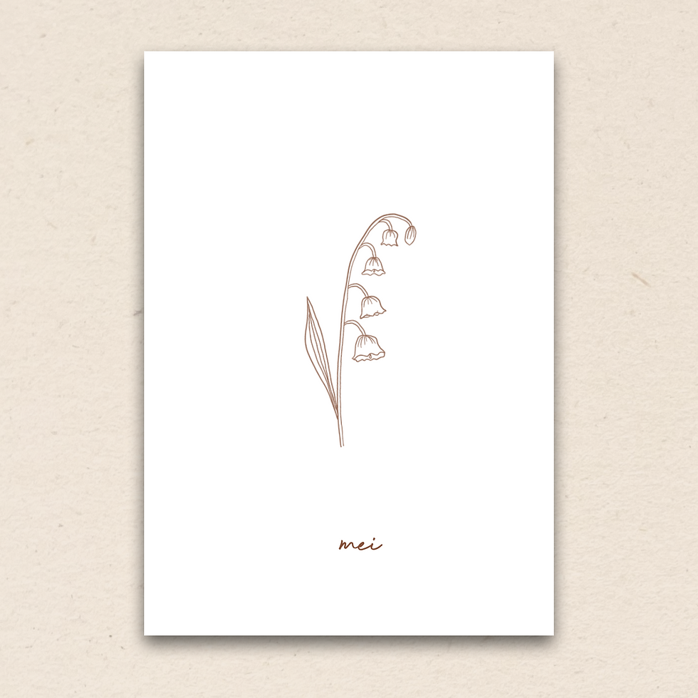 Thumbnail: Poster geboortebloem, gepersonaliseerd met naam