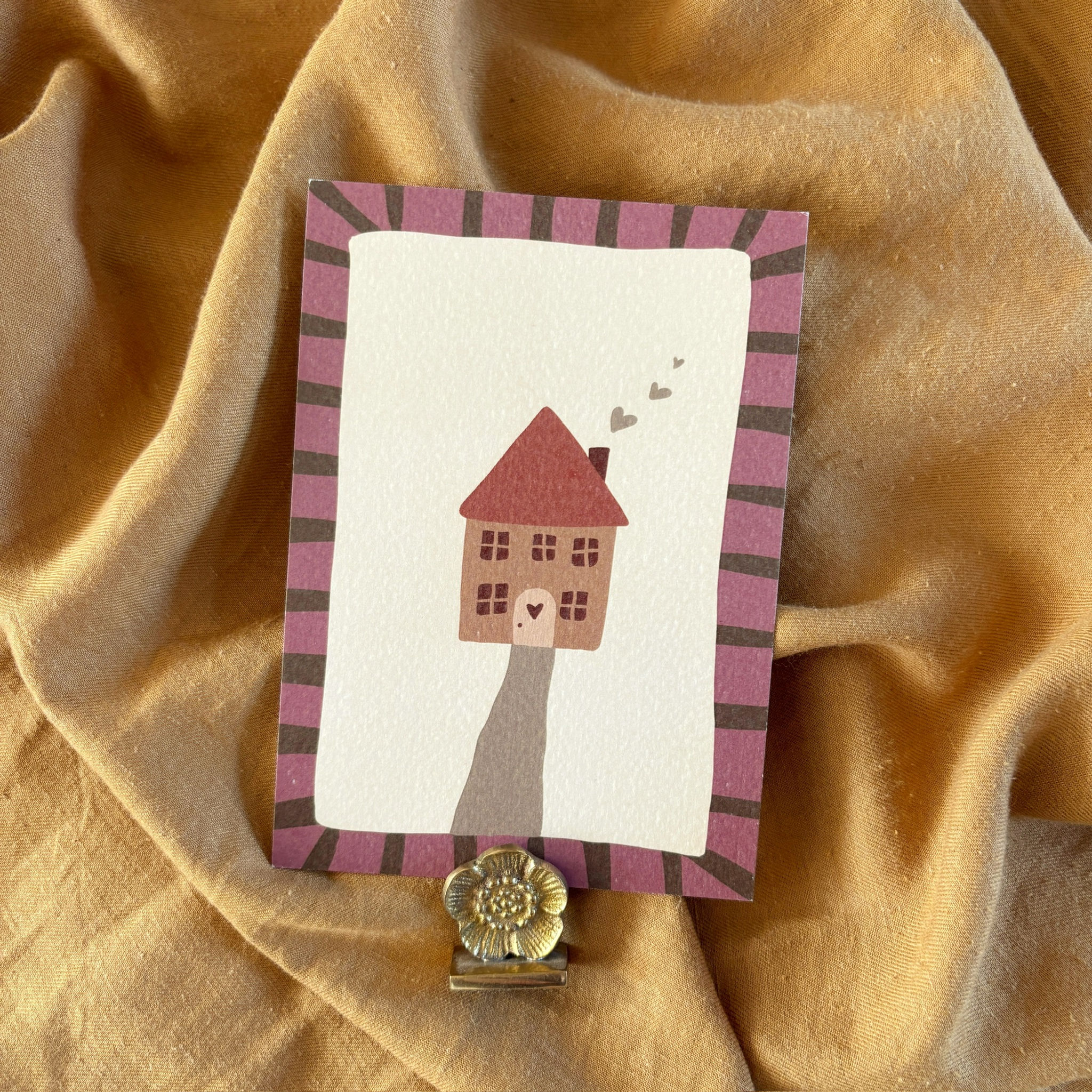 Wenskaart Huisje verhuisd