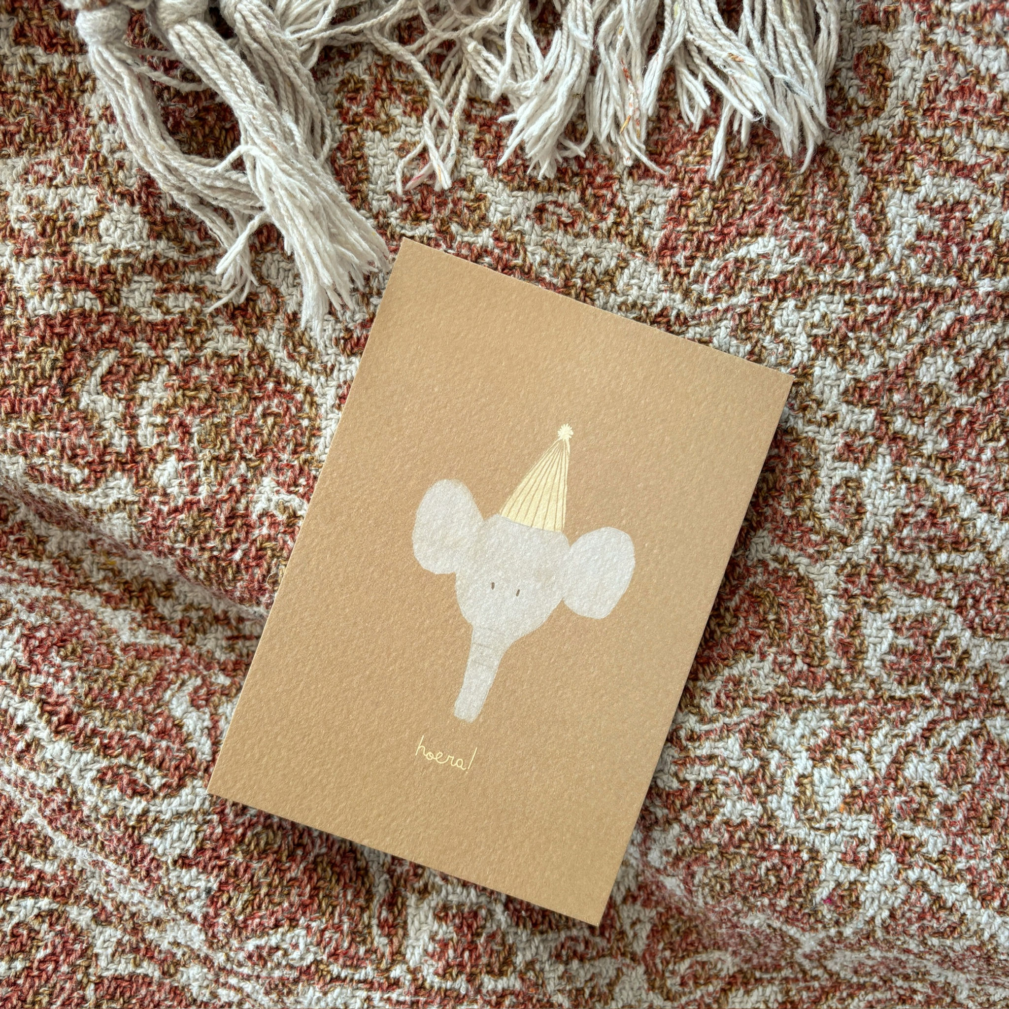 Wenskaart Olifant hoera