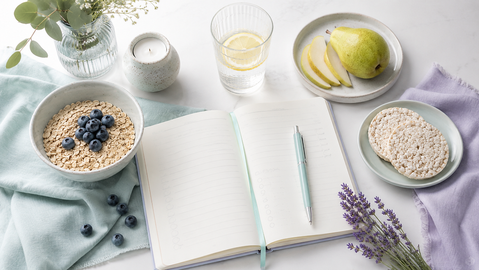 Food and symptom diary used to track IC meals, drinks and bladder symptoms.