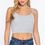 Thumbnail: Round Neck W/removable Bra Cup Cotton Spandex Bra Top