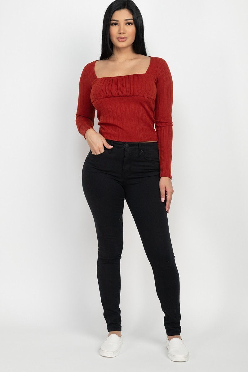 Thumbnail: Shirred Square Neck Top