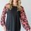 Thumbnail: Round Neckline And Animal Print Color Block Top
