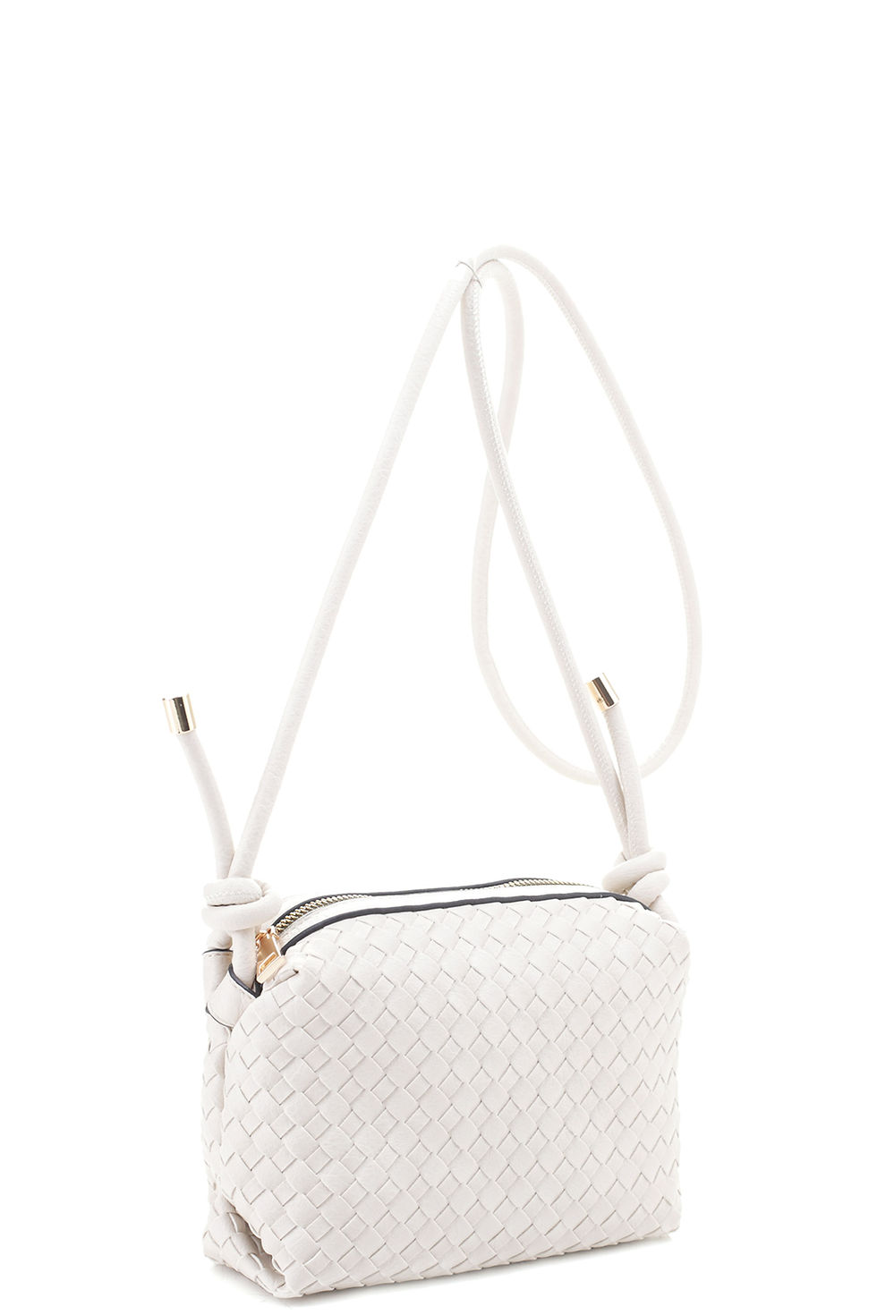 Thumbnail: Braid Texture Zipper Crossbody Bag