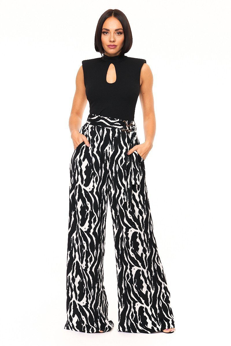 Thumbnail: Woven Print Fashion Pants