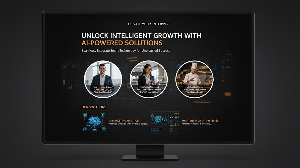 Close-up view of a website homepage featuring a strong value proposition and customer testimonials