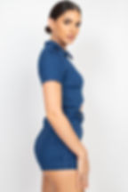 Thumbnail: Belted Zip-up Denim Romper