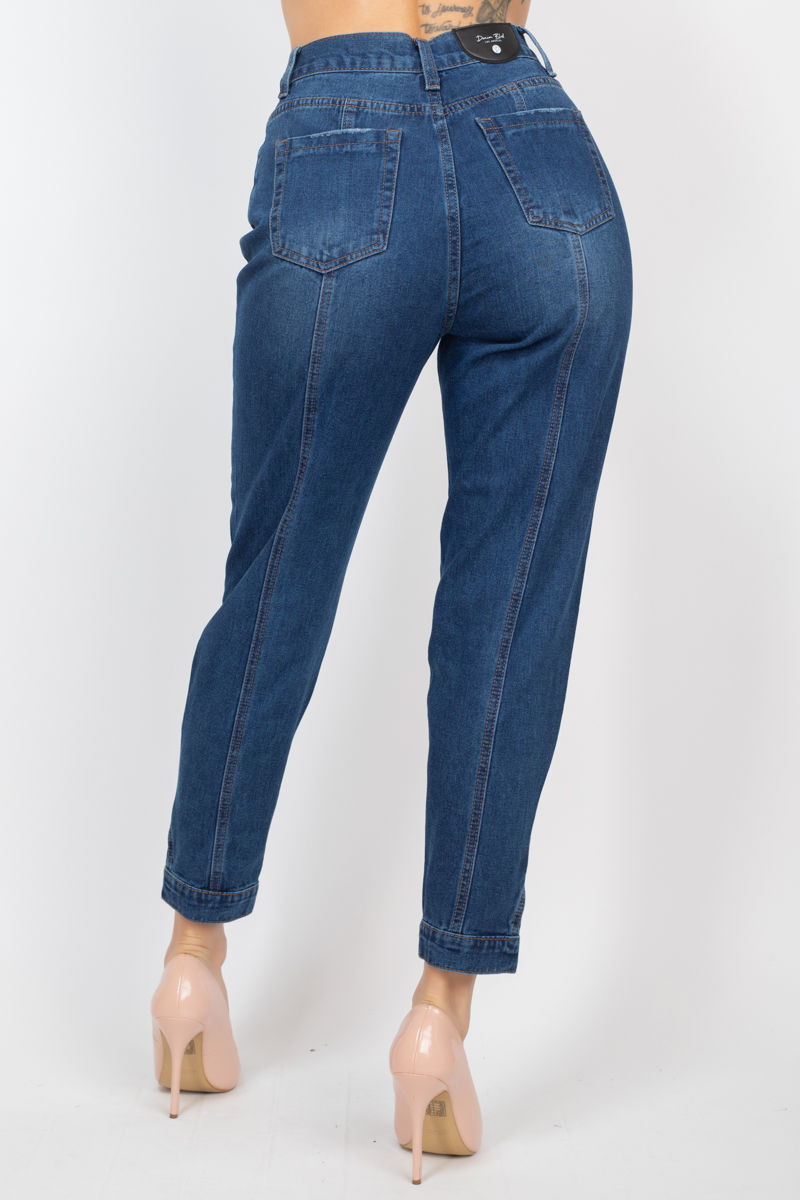 Thumbnail: Cuffed-button Mom Jeans