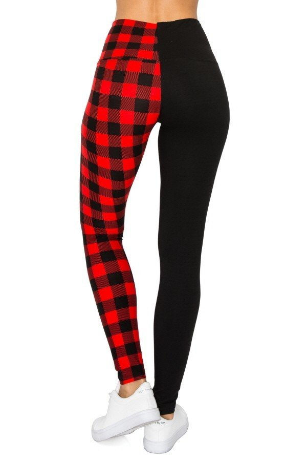 Thumbnail: Spliced 5-inch Long Yoga Style Banded Lined Knit Legging With High Waist