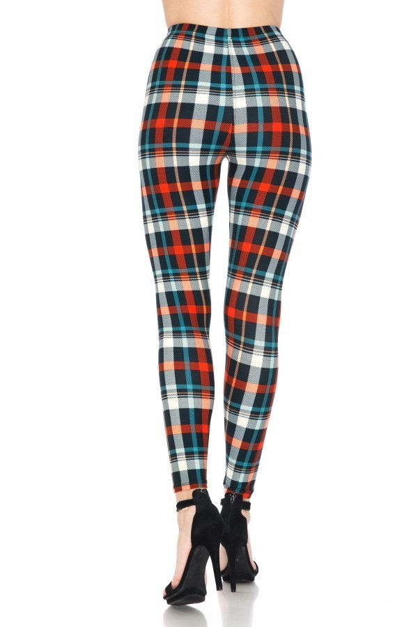 Thumbnail: Multi Printed, High Waisted, Leggings With An Elasticized Waist Band