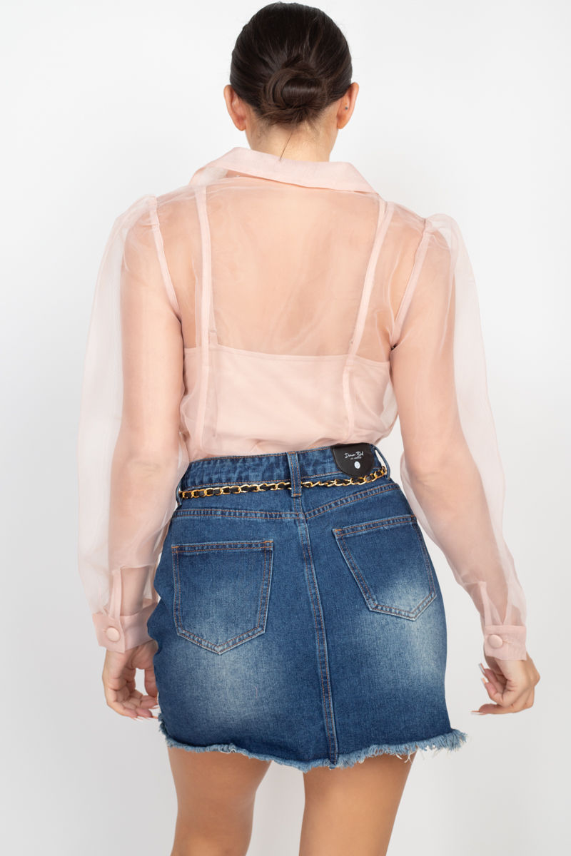 Thumbnail: Long Sleeve Organza Blouse