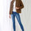 Thumbnail: Mid Blue High-waisted With Rips Skinny Denim Jeans