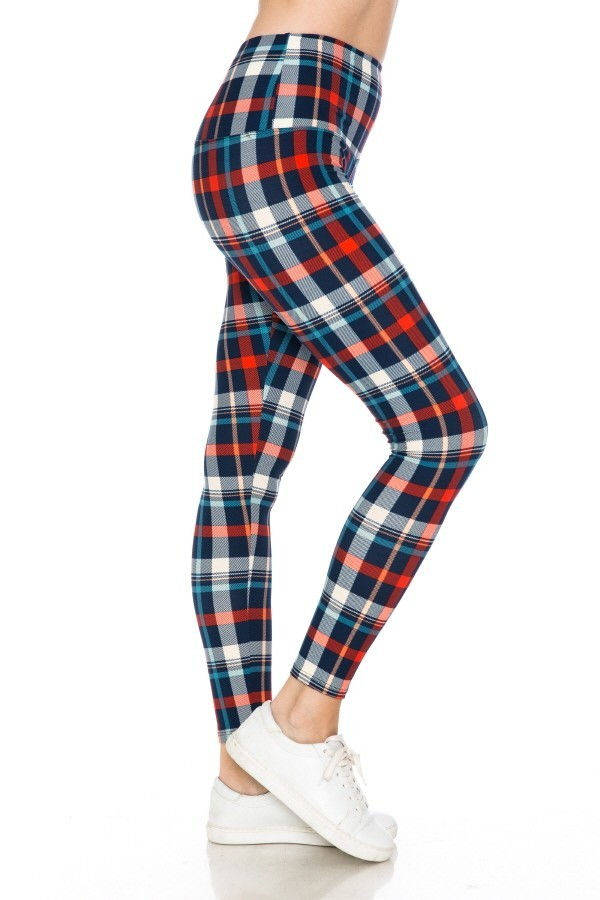 Thumbnail: 5-inch Long Yoga Style Banded Lined Tie Dye Printed Knit Legging With High W...