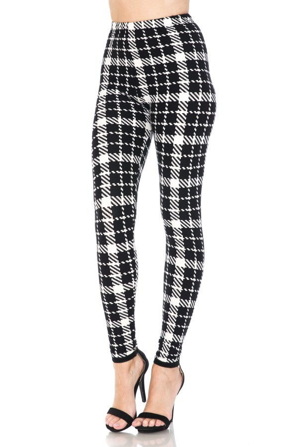 Thumbnail: Multi Printed, High Waisted, Leggings With An Elasticized Waist Band.