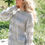 Thumbnail: Crochet Stripe Long Sleeve Semi-sheer Top