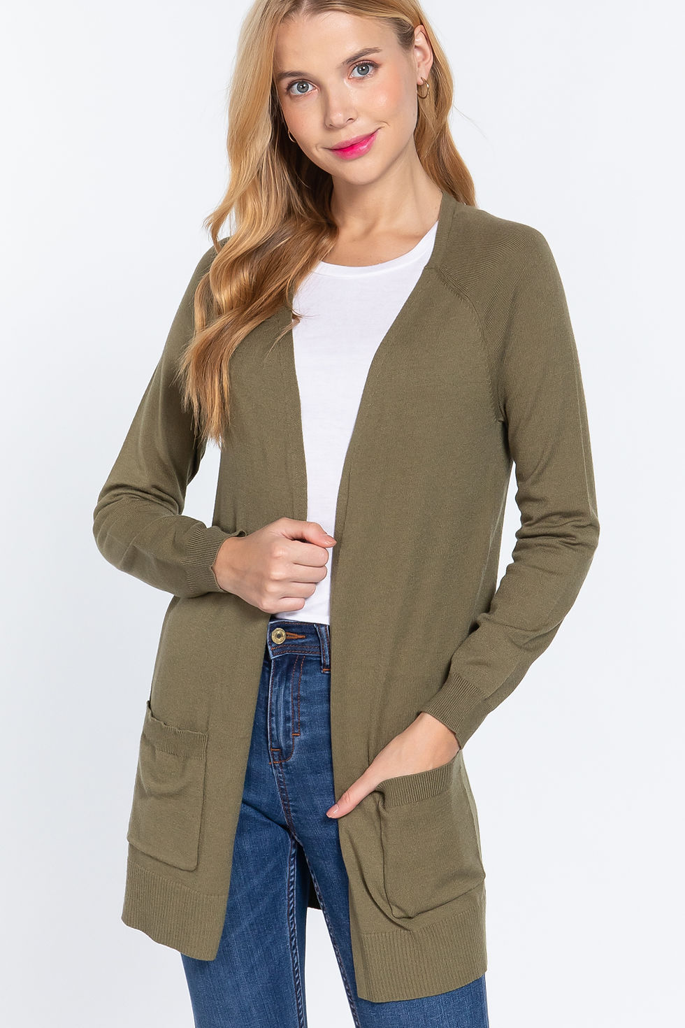 Thumbnail: Raglan Slv Open Sweater Cardigan