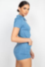 Thumbnail: Belted Zip-up Denim Romper