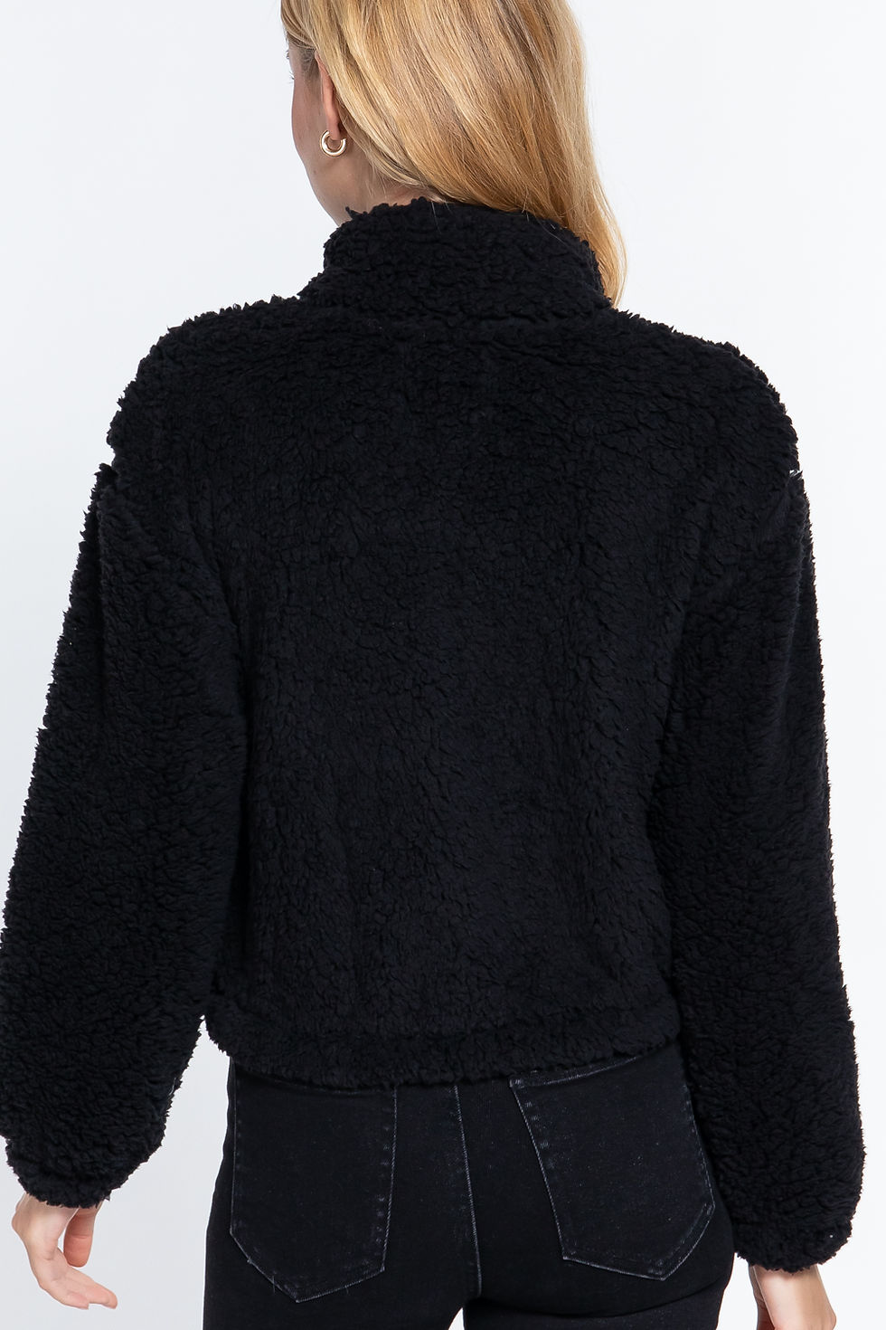 Thumbnail: Long Slv Faux Fur Zip-up Jacket