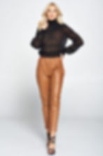 Thumbnail: Pleated Chiffon Mock Neck Blouse