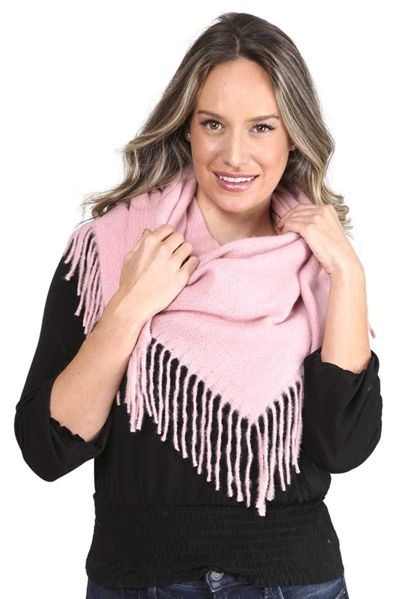 Thumbnail: Solid Color Blanket Scarf With Fringes