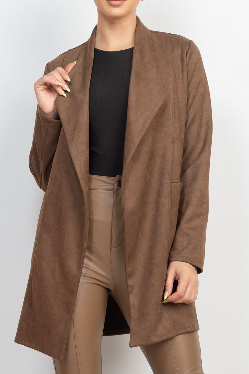 Thumbnail: Open Front Suede Blazer