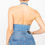 Thumbnail: Denim Halter Neck Seamed Crop Top