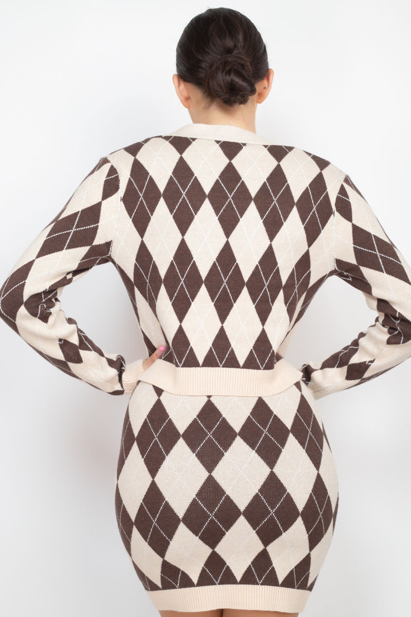 Thumbnail: Diamond Button-front Cardigan Top