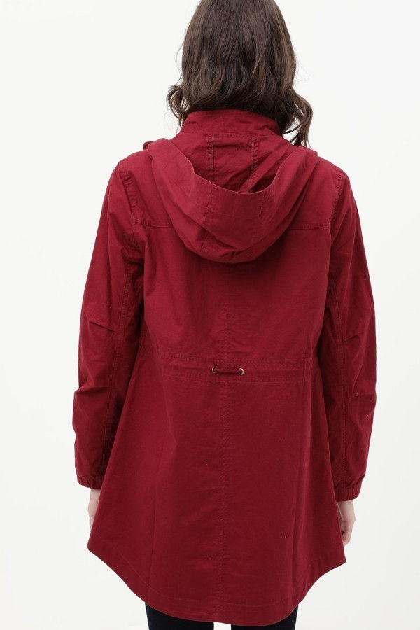 Thumbnail: Long Line Hooded Utility Anorak Jacket Coat