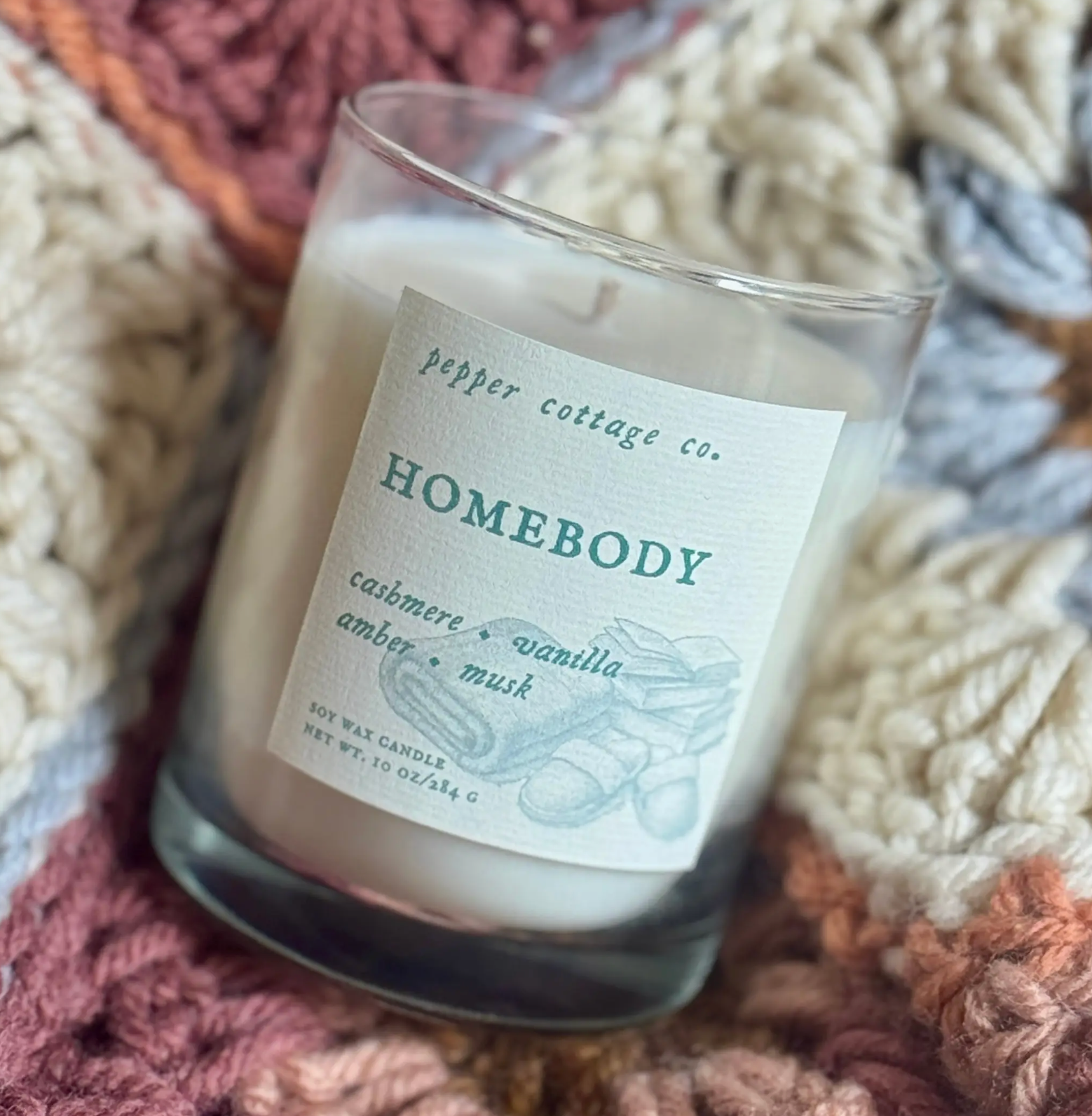 Homebody 10 oz Soy Candle Jar | Cozy Vanilla Scented Candle