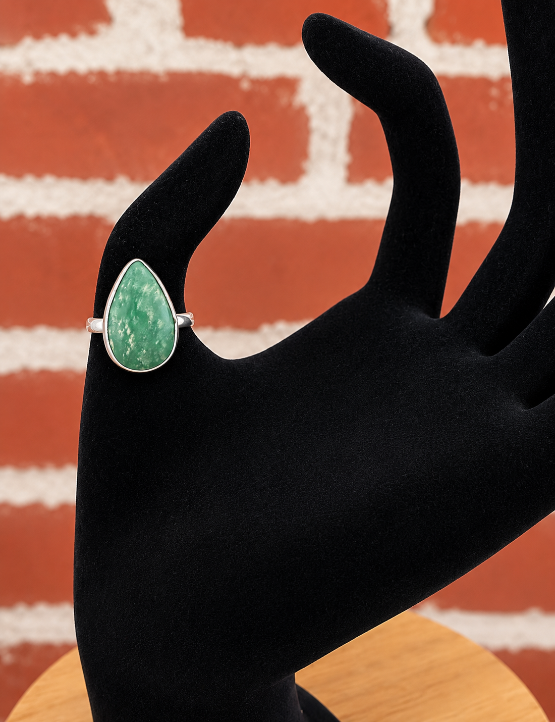 Green Teardrop Statement Ring