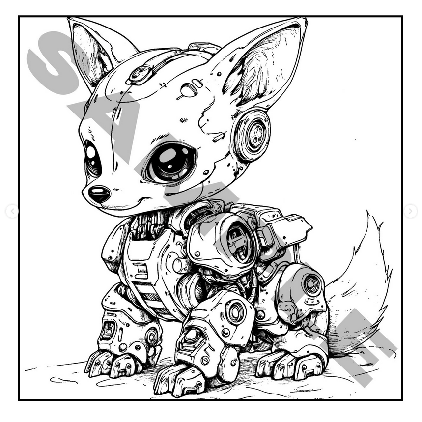 Thumbnail: Cute Robots Coloring Book