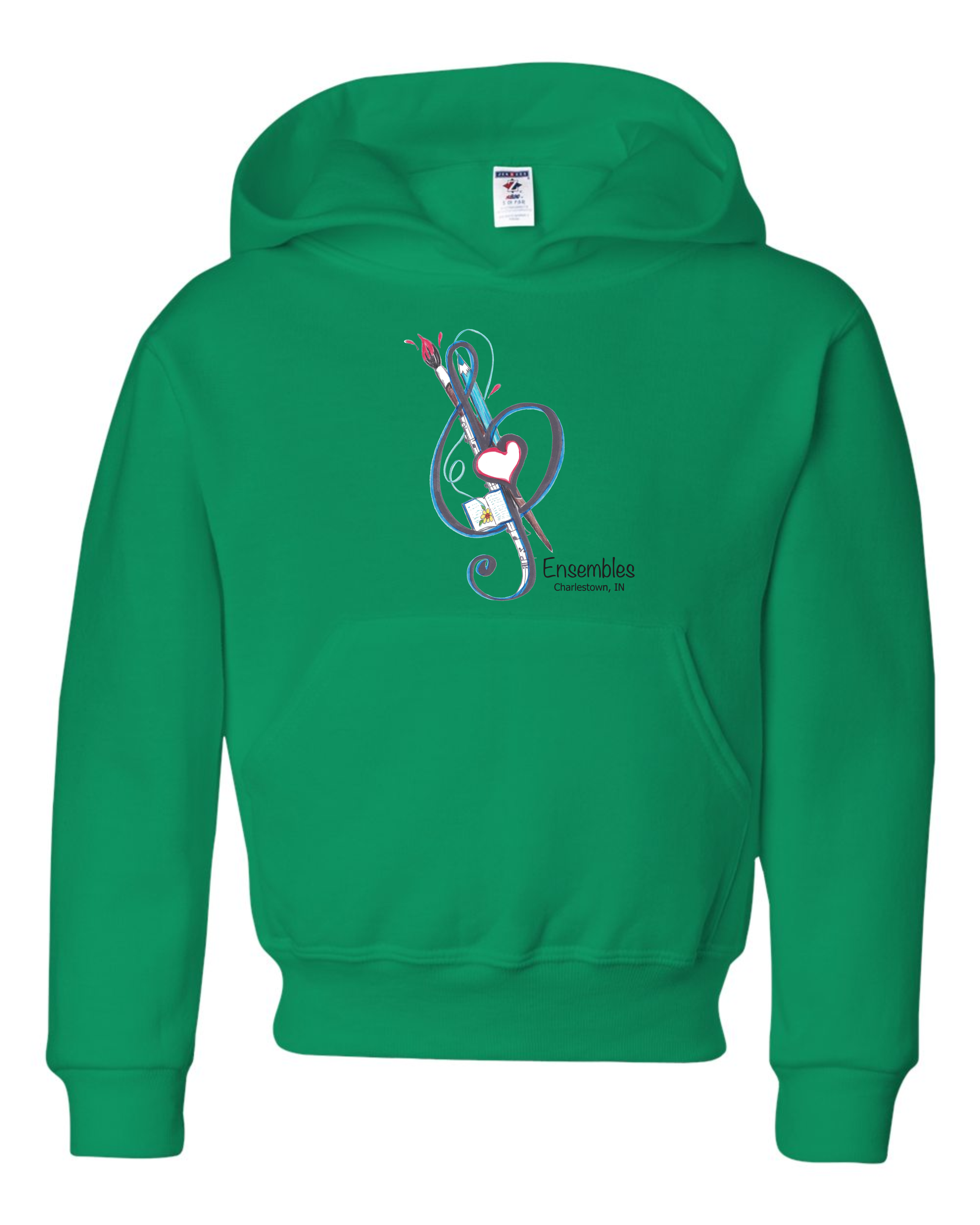 "Ensembles Music Note" Youth Hooded Sweatshirt