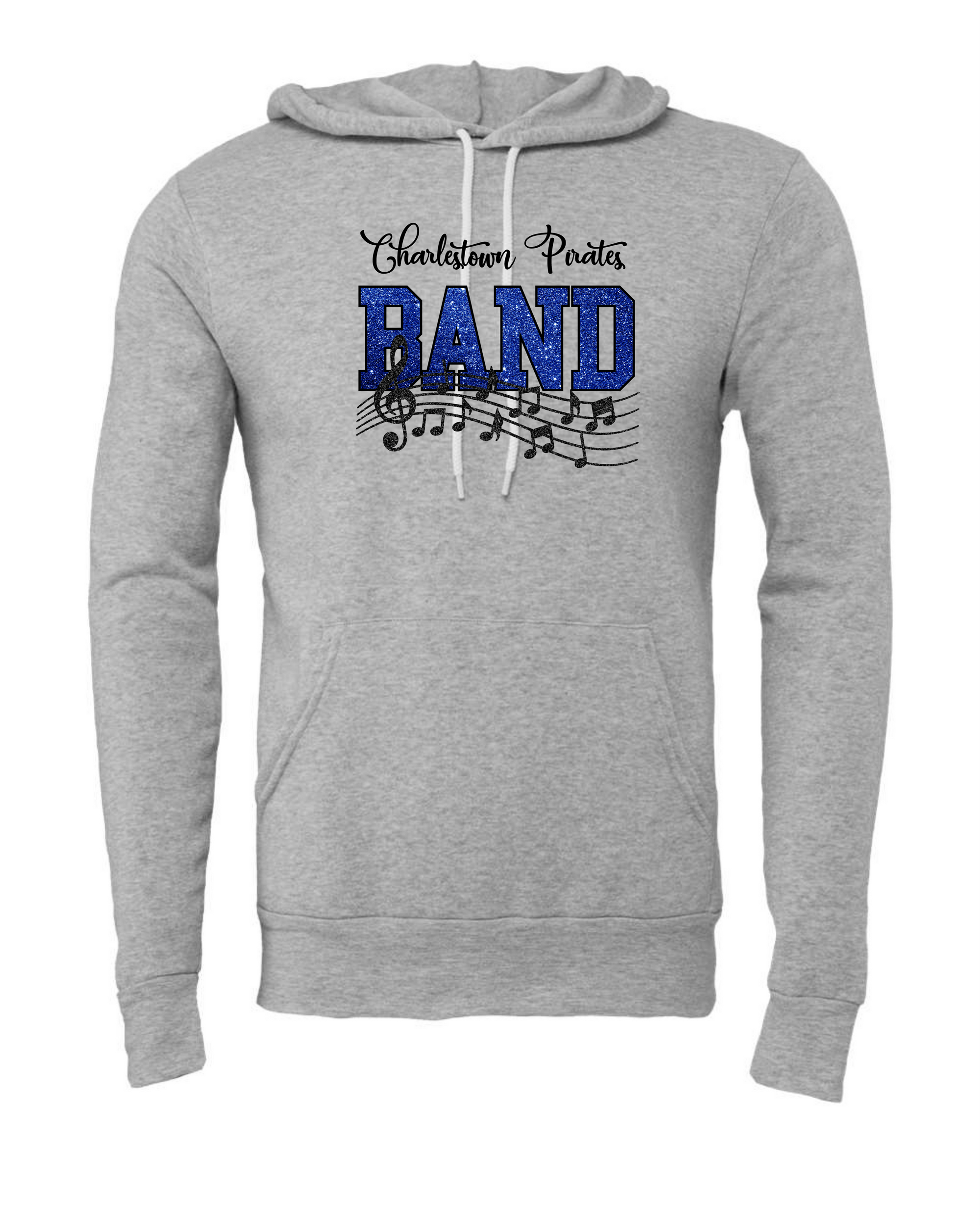 "Charlestown Pirates Band Glitter" Adult Hooded Sweatshirt