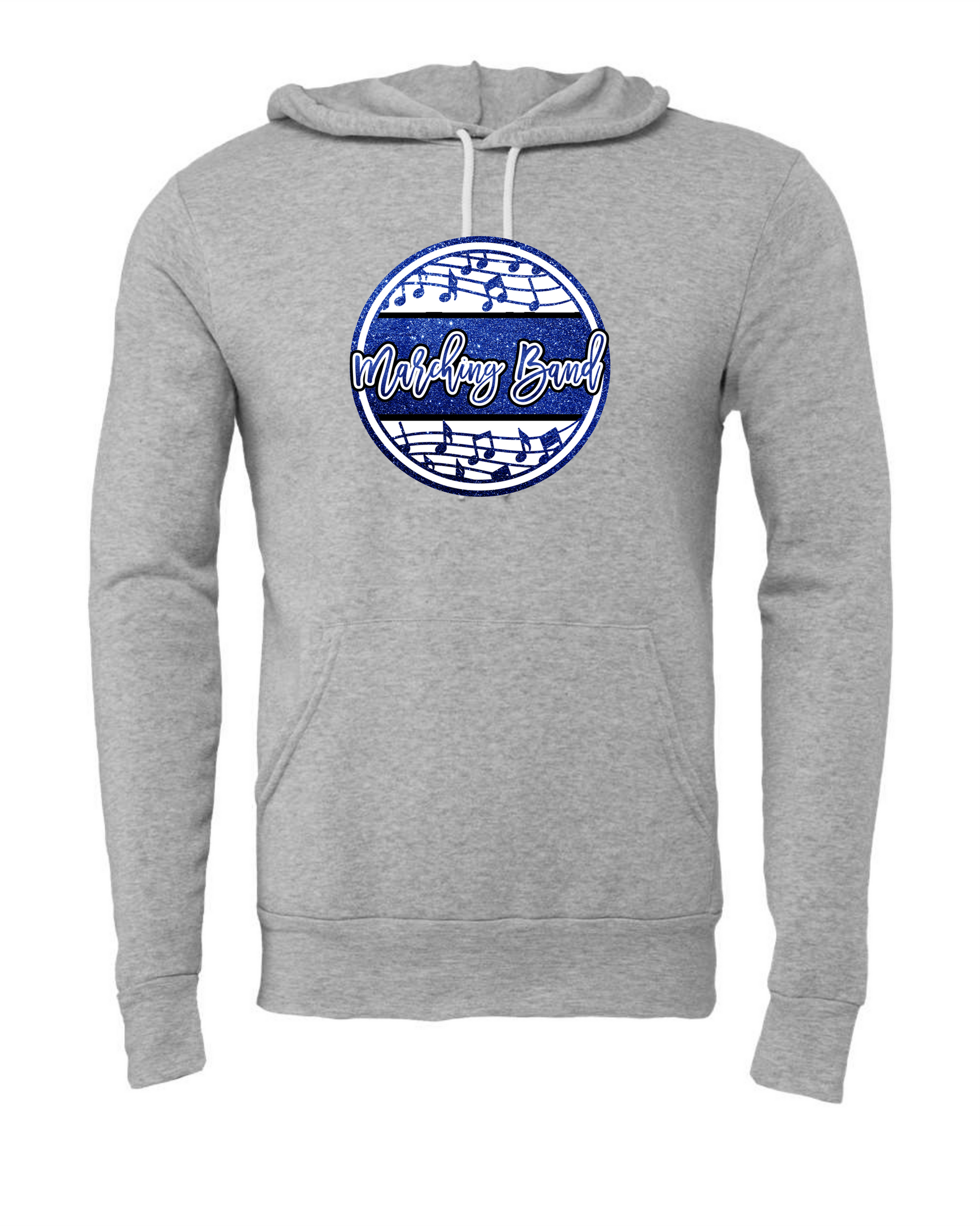 "Marching Band Glitter Circle" Adult Hooded Sweatshirt