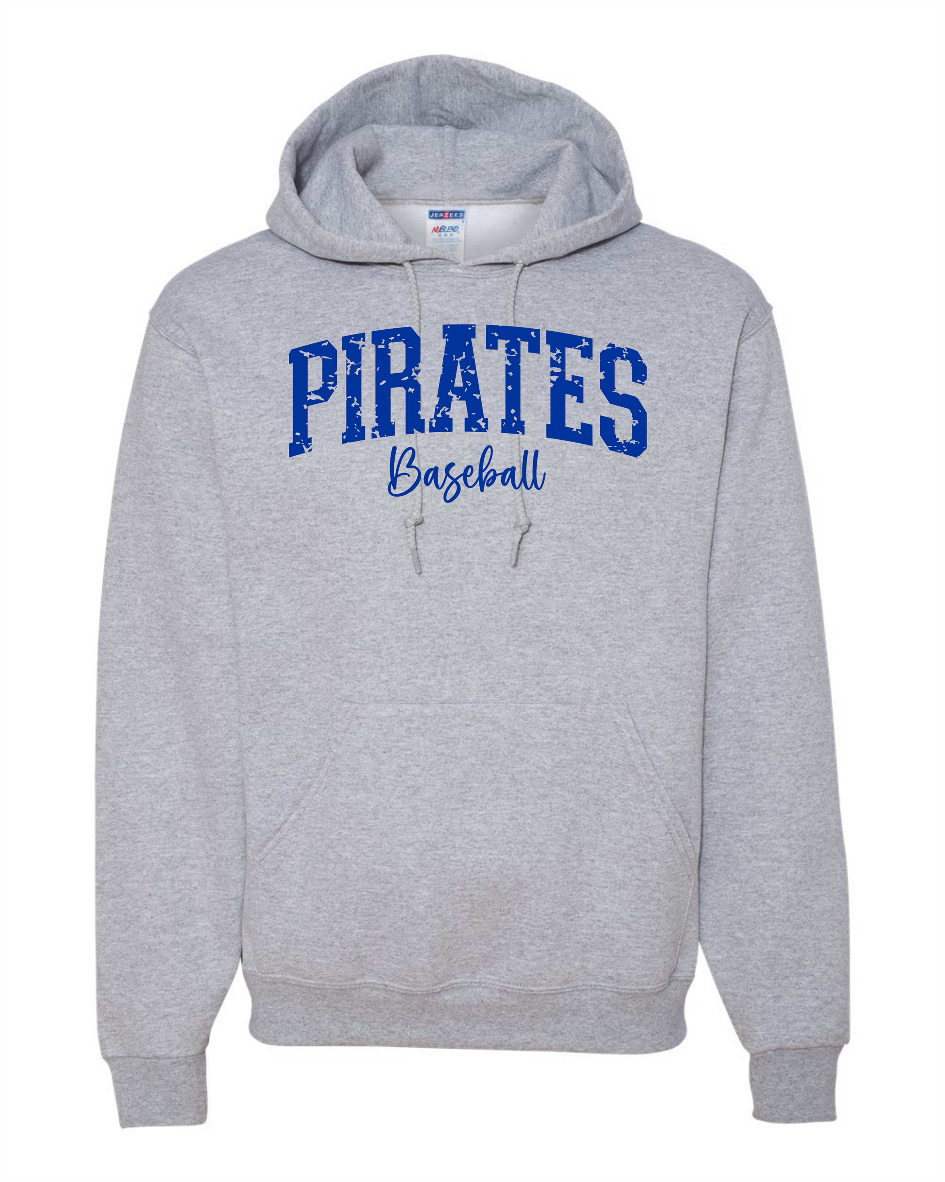 "Pirates Baseball Grunge" Adult Hooded Sweatshirt