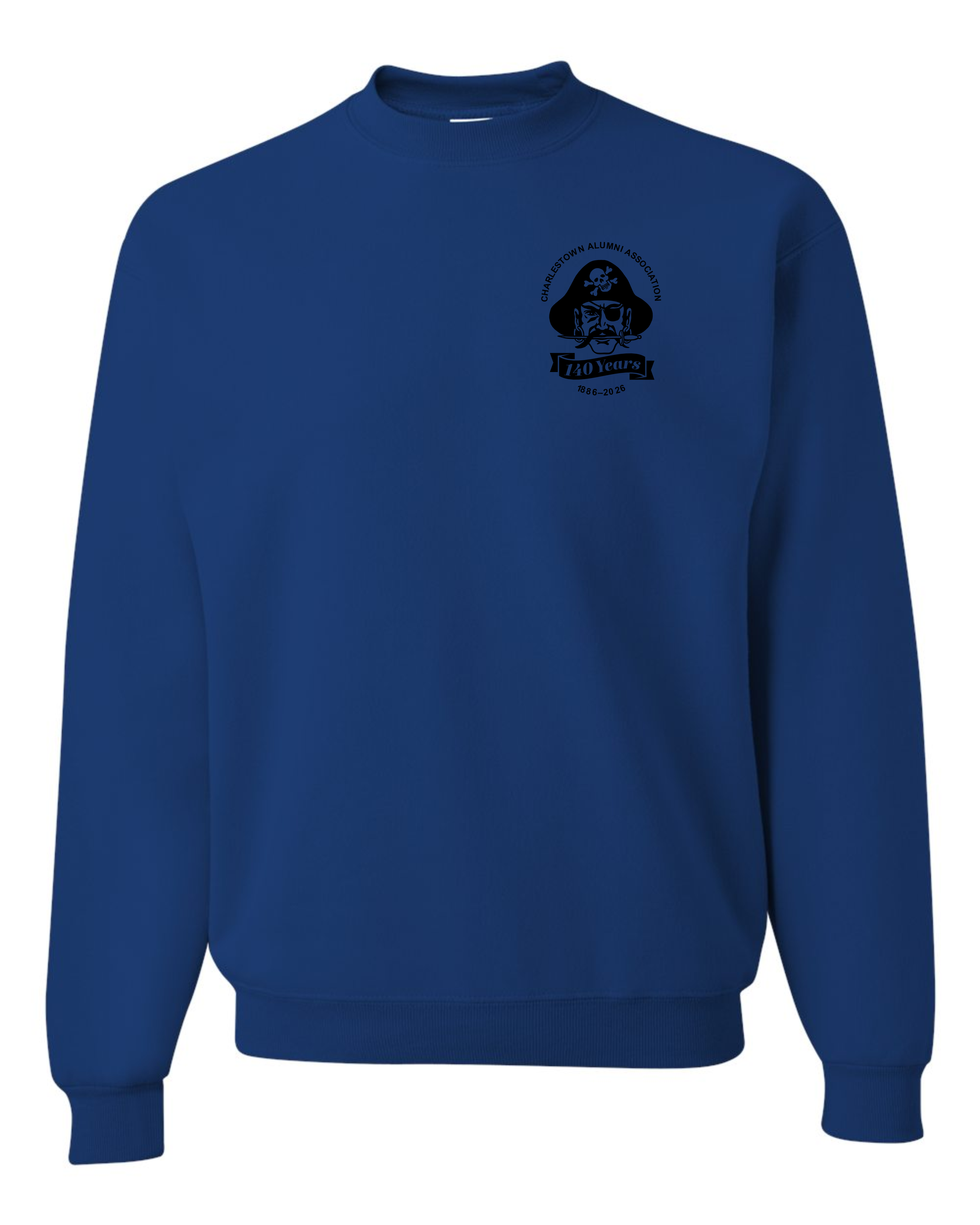 "Charlestown Alumni Small Black Design" Crewneck Sweatshirt