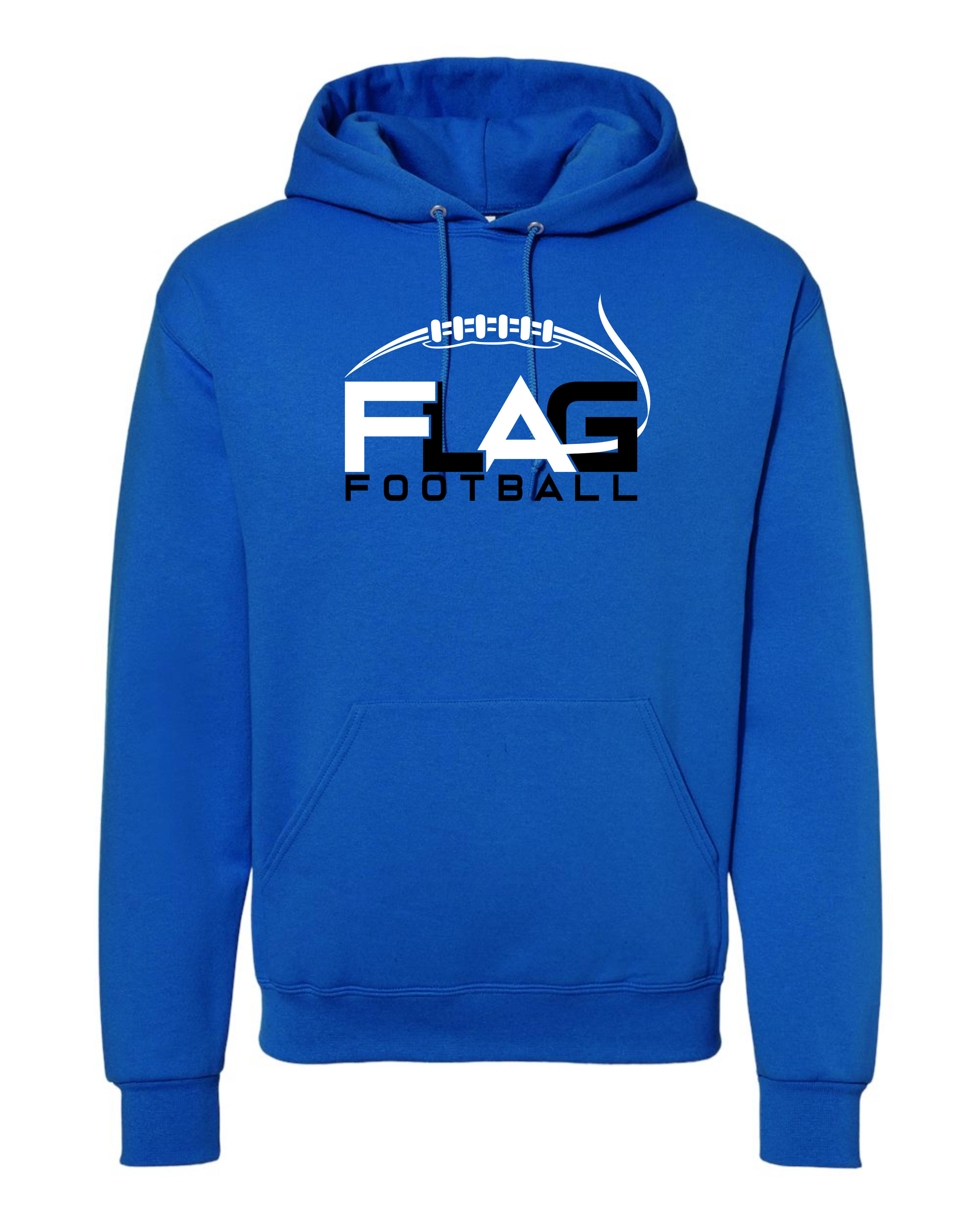 "Flag Football with Stitches" Adult Hooded Sweatshirt