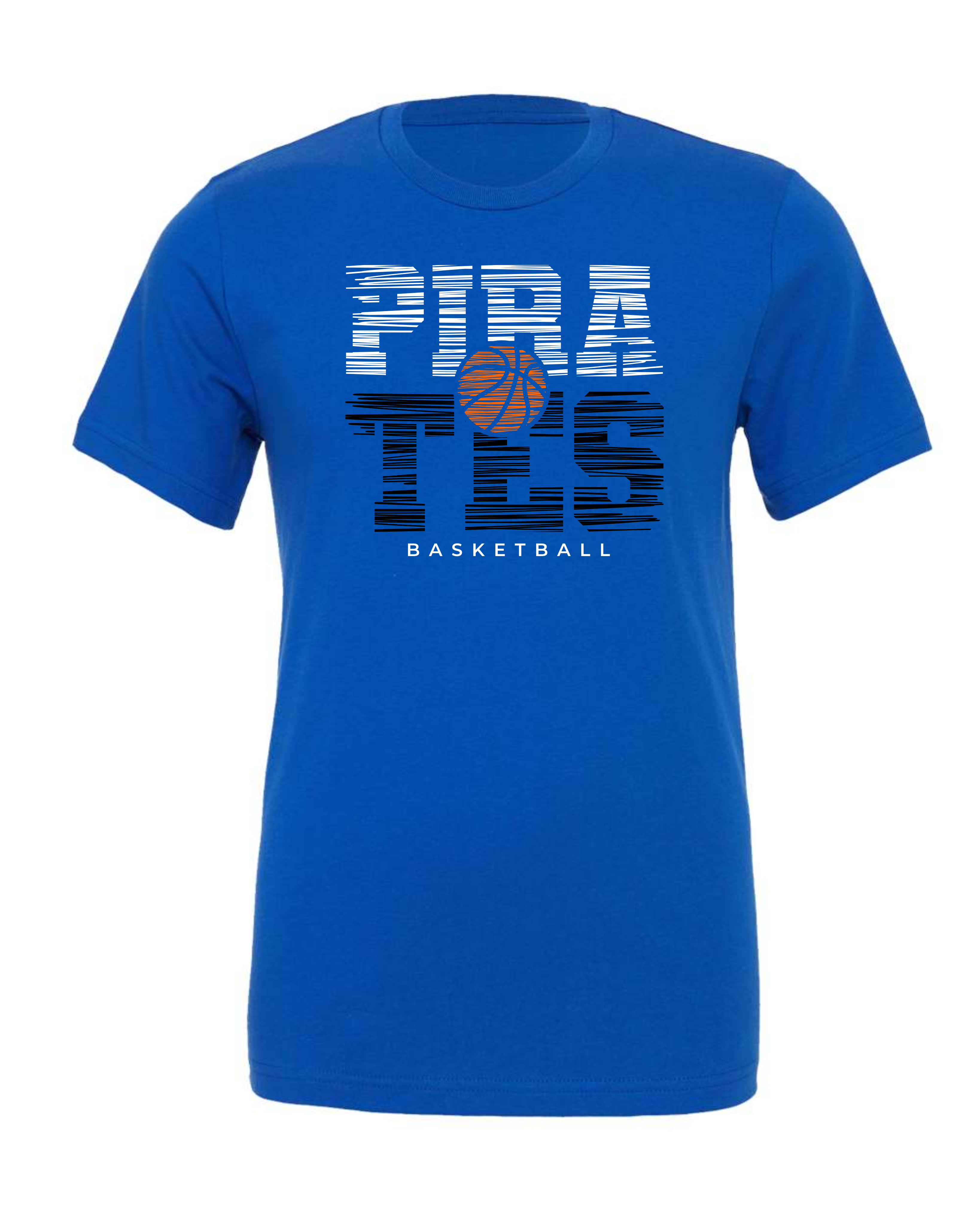 "Pirates Basketball Distressed" Youth Short Sleeve Tee