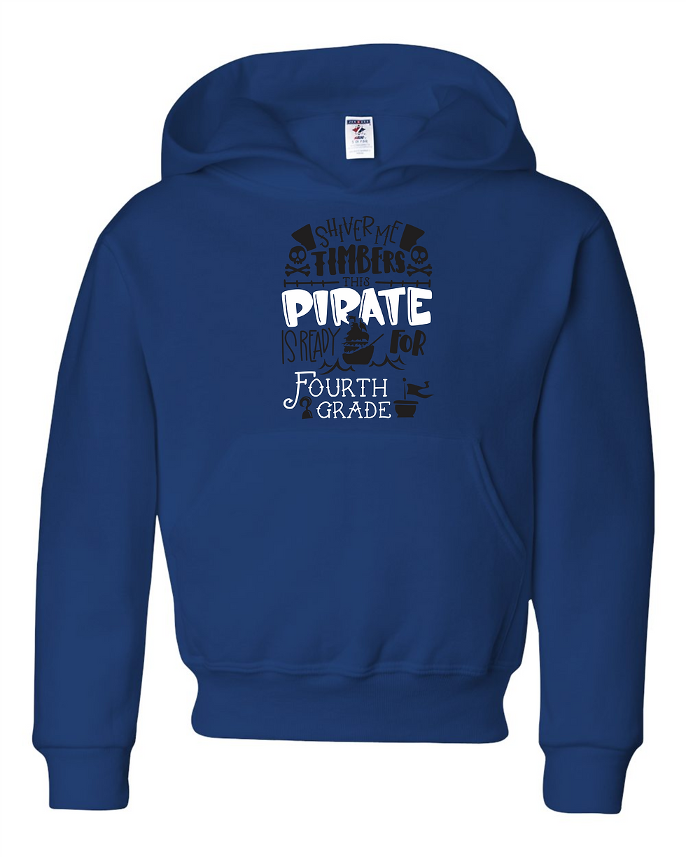 Thumbnail: "Shiver Me Timbers 4th Grade" Youth Hooded Sweatshirt