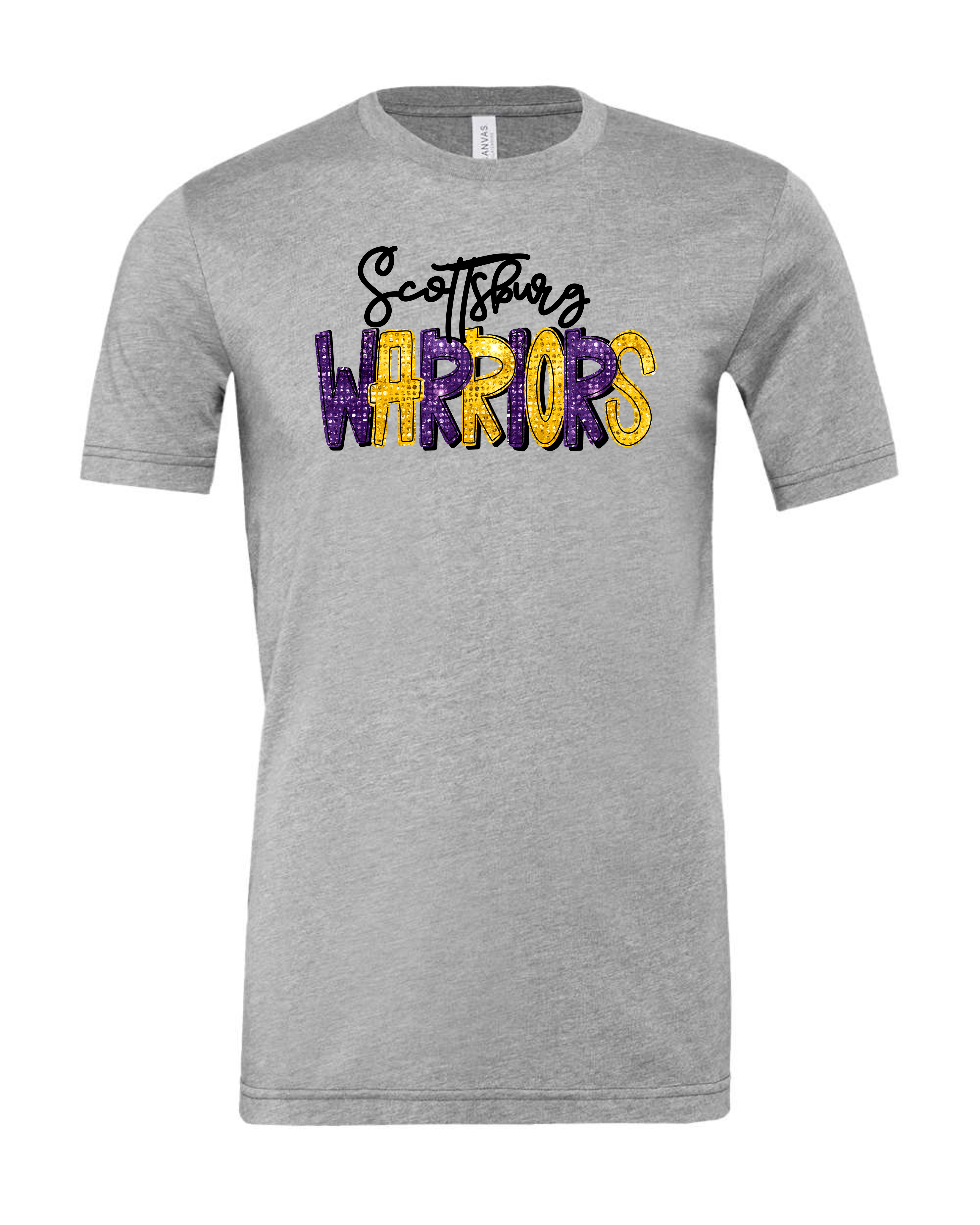 "Scottsburg Warriors Sequin" Youth Short Sleeve Tee