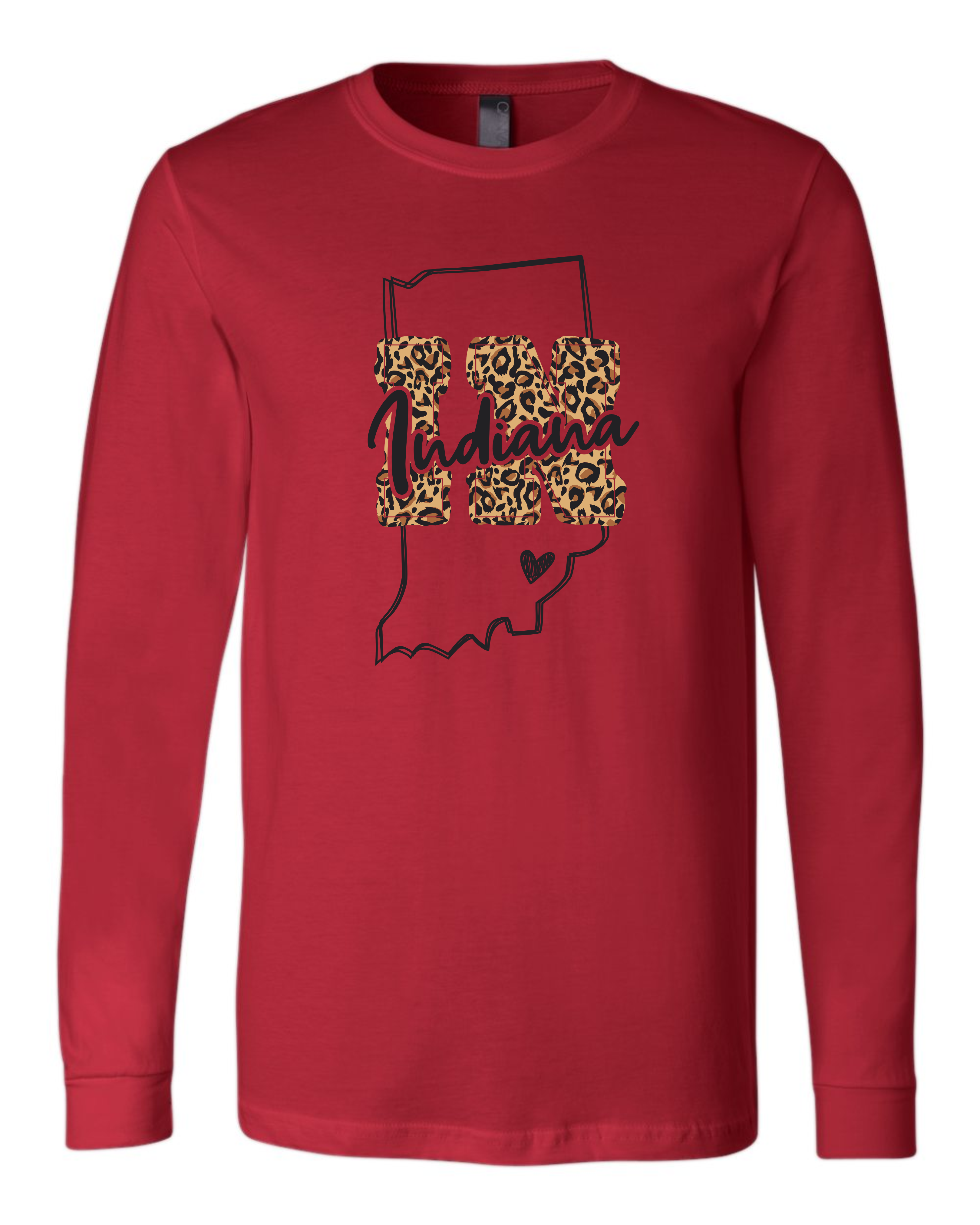 "IN Leopard with Heart" Adult Long Sleeve Tee