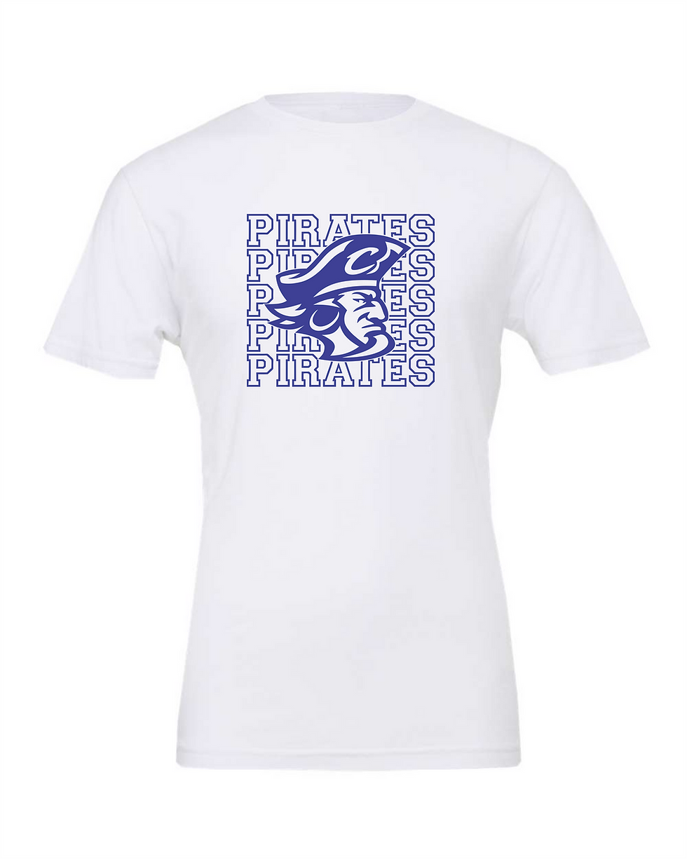 Thumbnail: "Pirates Repeat with Pirate Head" Adult Short Sleeve Tee