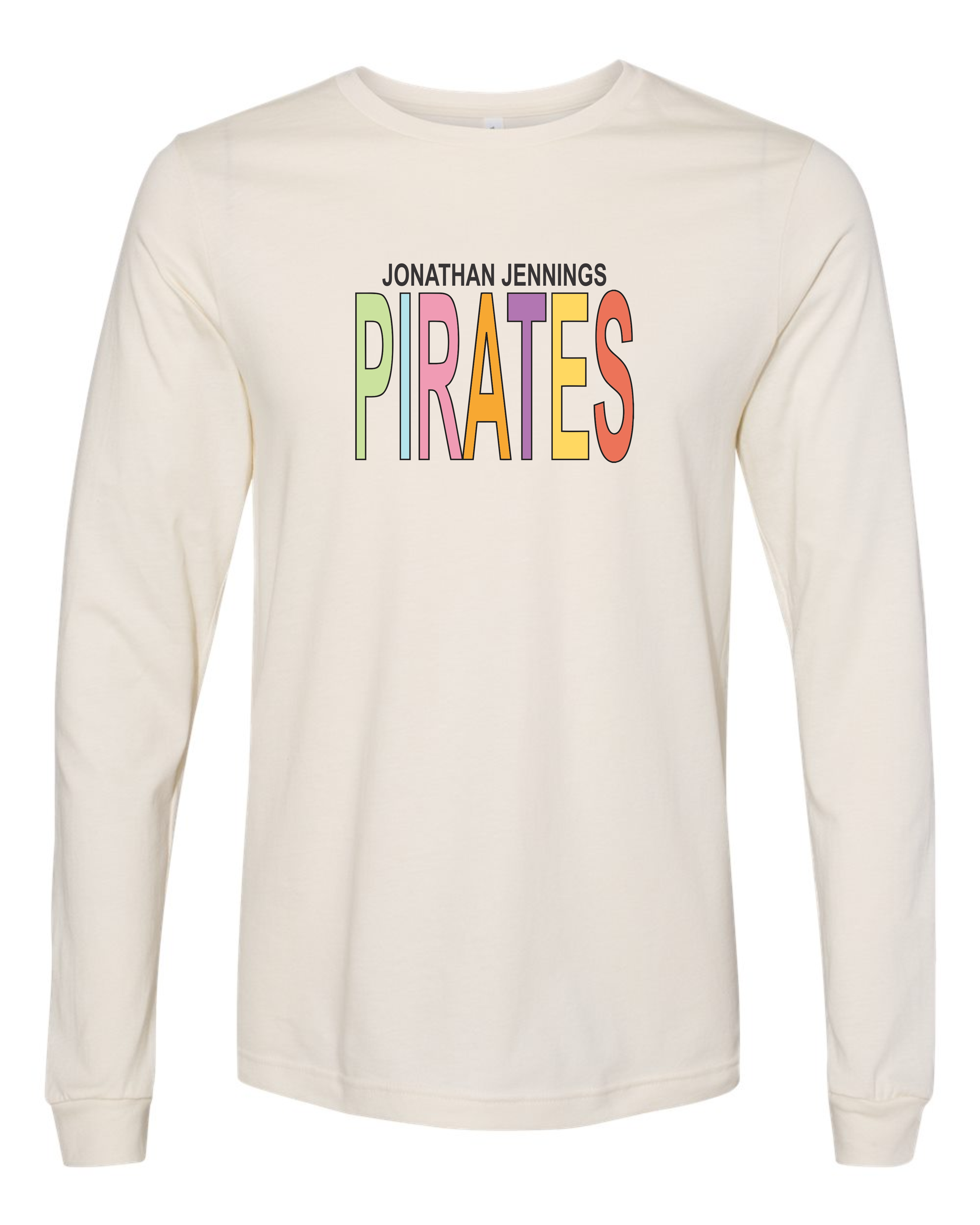 "JJ Pirates Pastel" Adult Long Sleeve Tee