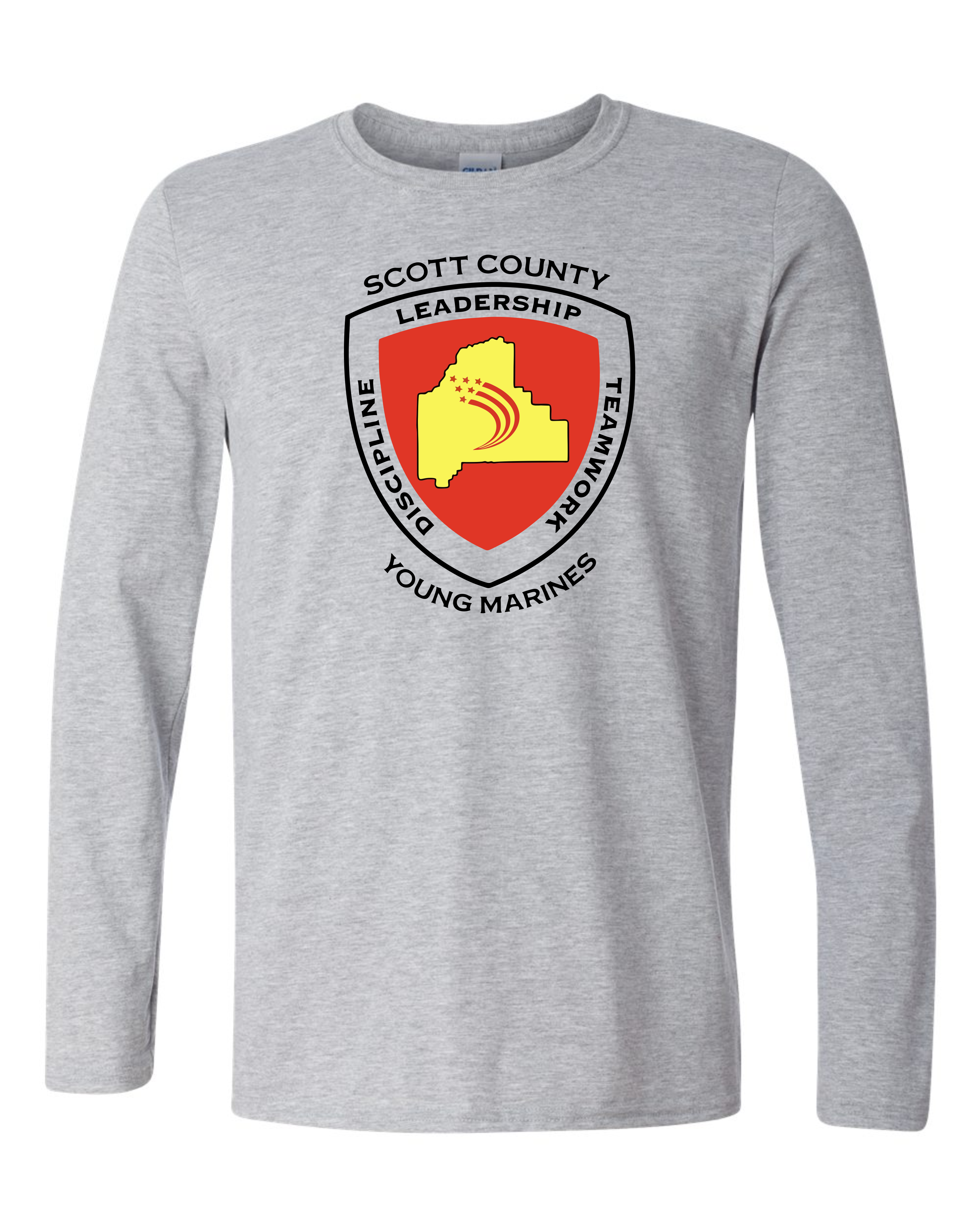"Scott County Young Marines" Adult Long Sleeve Tee