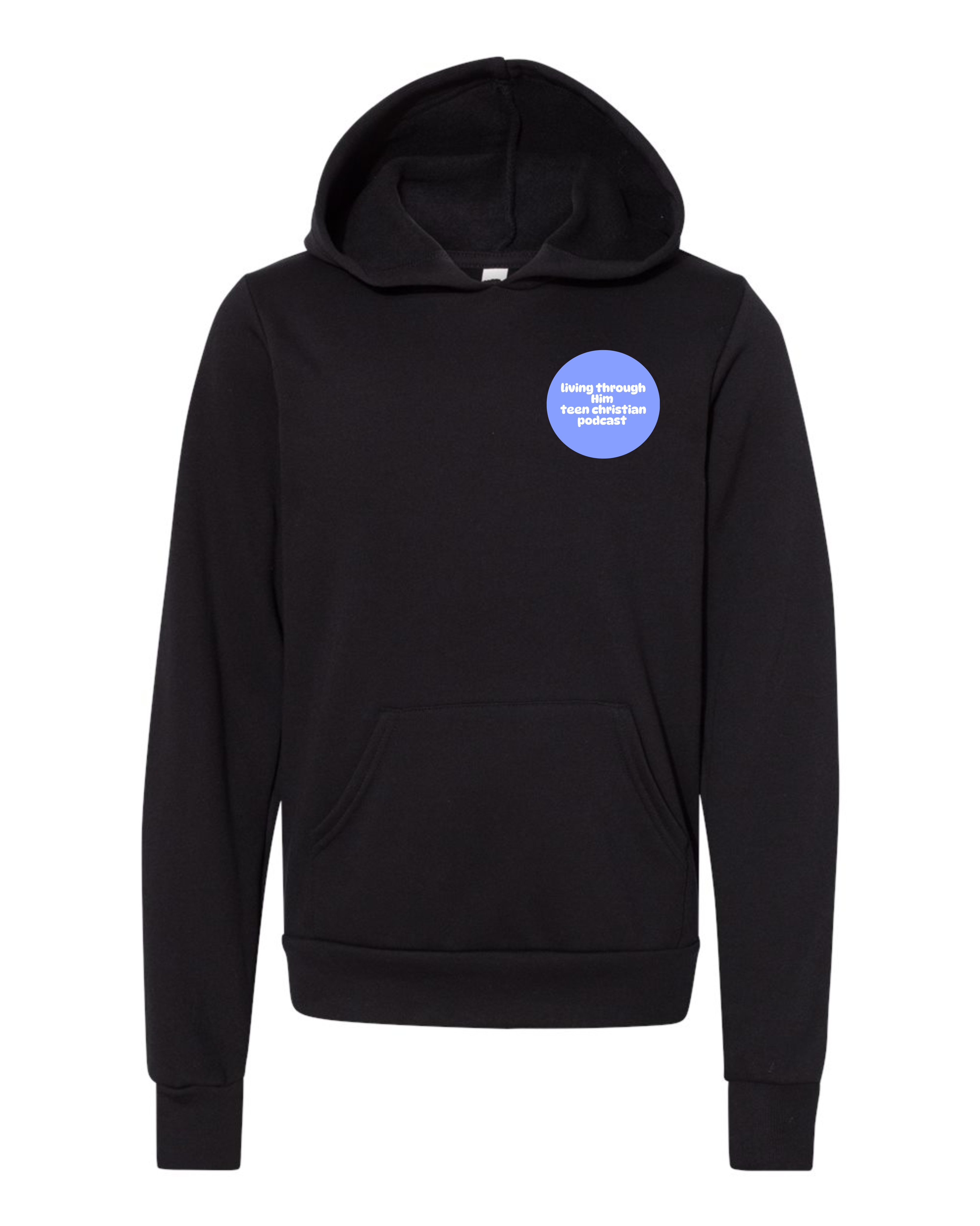 "Living Through Him Play Button" Youth Hooded Sweatshirt